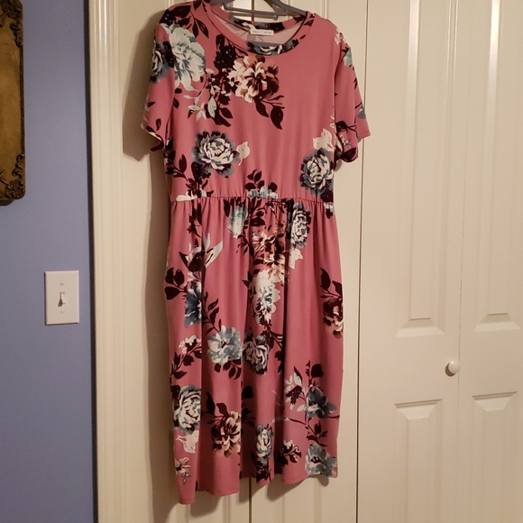 Reborn J Dresses & Skirts - Reborn J plus size dusty pink floral dress